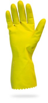 RETAIL PACKED FLOCK LINED LATEX - YELLOW - 18 MIL - INDIVIDUALLY BAGGED