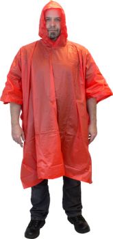 PVC PONCHO - ONE SIZE - RED