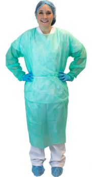 GREEN ISOLATION GOWN W/TIES 2X 50/CS