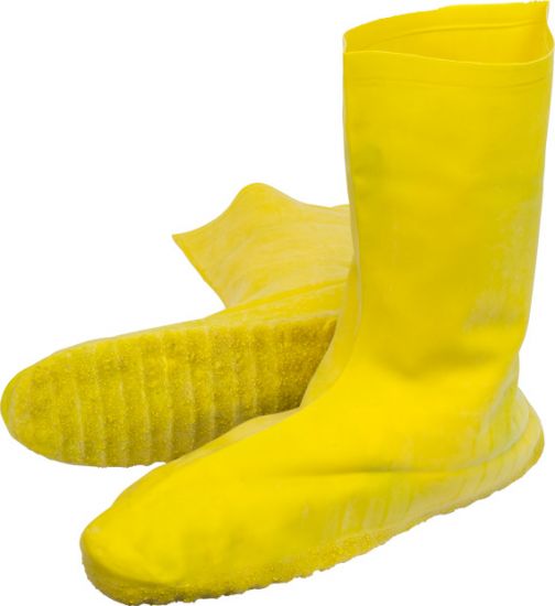 YELLOW - HEAVY WEIGHT LATEX NUKE BOOT WITH GRIT SOLE - 50 PAIR PER CASE