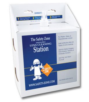 SAFETY ZONE LENS CLEANING STATION 16 OZ/1200 TISSUES 4/CS