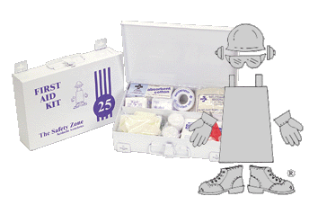 25 MAN FIRST AID KIT - PLASTIC - WITH EYE WASH